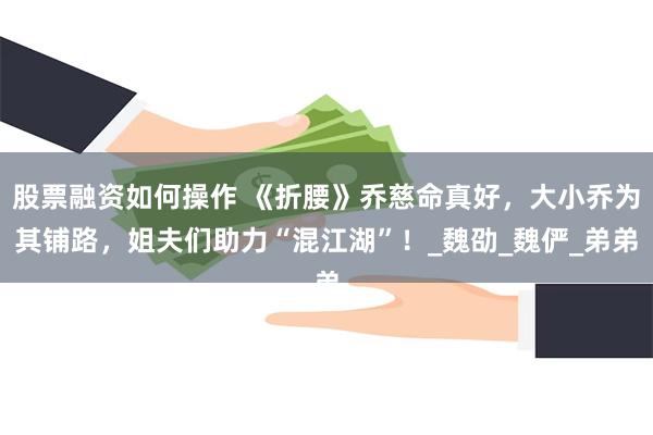 股票融资如何操作 《折腰》乔慈命真好，大小乔为其铺路，姐夫们助力“混江湖”！_魏劭_魏俨_弟弟