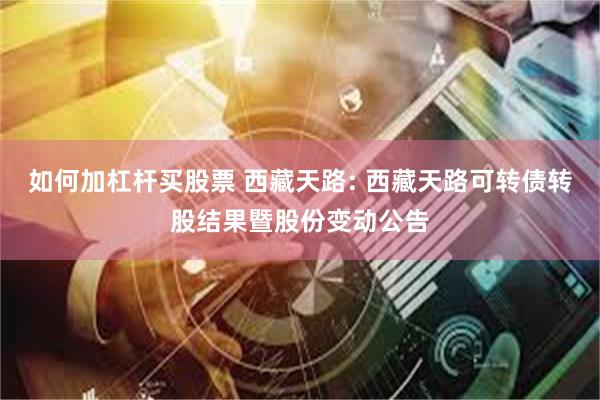 如何加杠杆买股票 西藏天路: 西藏天路可转债转股结果暨股份变动公告
