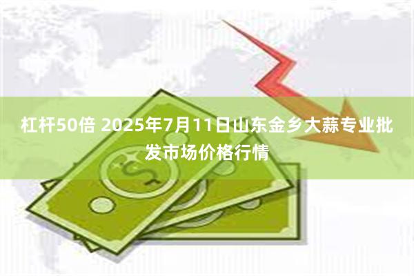 杠杆50倍 2025年7月11日山东金乡大蒜专业批发市场价格行情