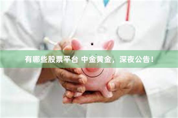 有哪些股票平台 中金黄金，深夜公告！