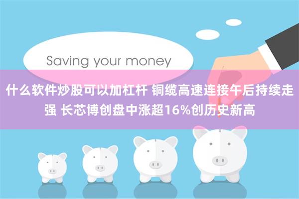 什么软件炒股可以加杠杆 铜缆高速连接午后持续走强 长芯博创盘中涨超16%创历史新高