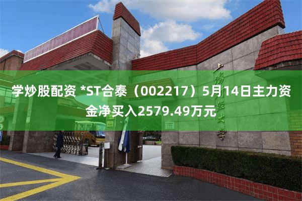 学炒股配资 *ST合泰（002217）5月14日主力资金净买入2579.49万元