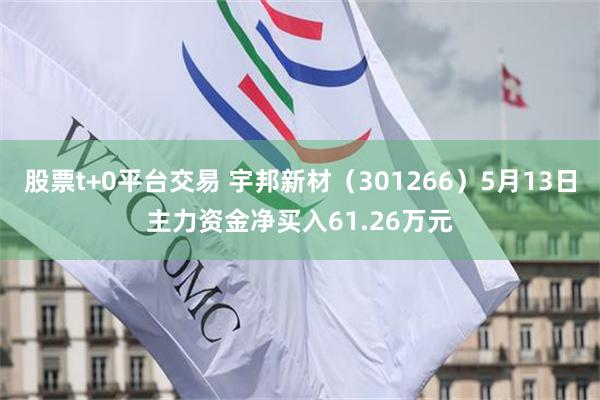 股票t+0平台交易 宇邦新材（301266）5月13日主力资金净买入61.26万元