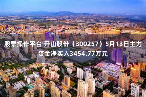 股票操作平台 开山股份（300257）5月13日主力资金净买入3454.77万元