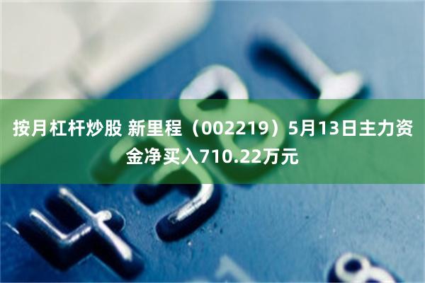 按月杠杆炒股 新里程（002219）5月13日主力资金净买入710.22万元