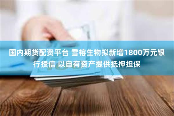 国内期货配资平台 雪榕生物拟新增1800万元银行授信 以自有资产提供抵押担保