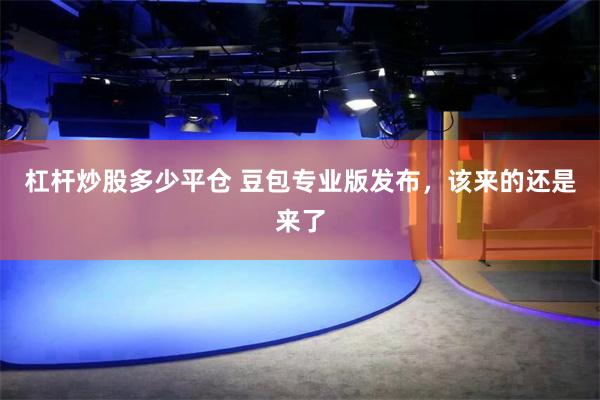 杠杆炒股多少平仓 豆包专业版发布，该来的还是来了
