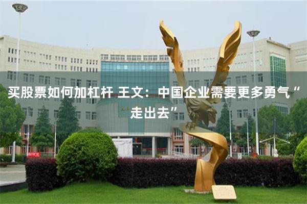 买股票如何加杠杆 王文：中国企业需要更多勇气“走出去”