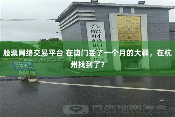 股票网络交易平台 在澳门丢了一个月的大疆，在杭州找到了？